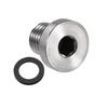 sourcing map Stainless Steel Inner Hex Head M12x1.5 Pipe Fitting Plug with Seal Ring for Terminate Pipe Ends