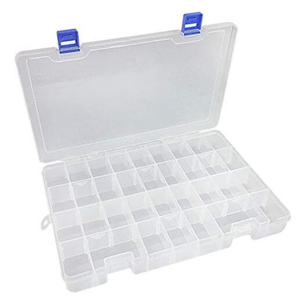 Plastic Compartment Box with Adjustable Dividers Craft Tackle Organizer 1PCS