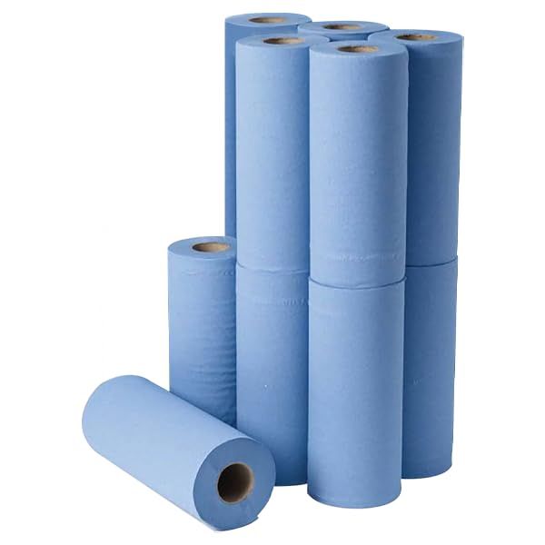 Janit-X 10" Hygiene Couch Rolls 2 Ply Paper 40m Length - 12 Pack (Blue)