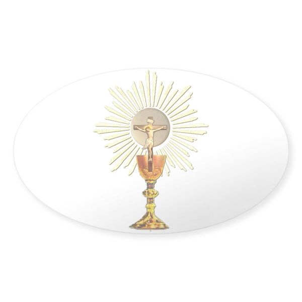 CafePress Eucharist29X6.5 Oval Car Bumper Sticker(10-Pack)
