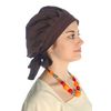 HEMAD Lady Bonnet with tie brown pure cotton