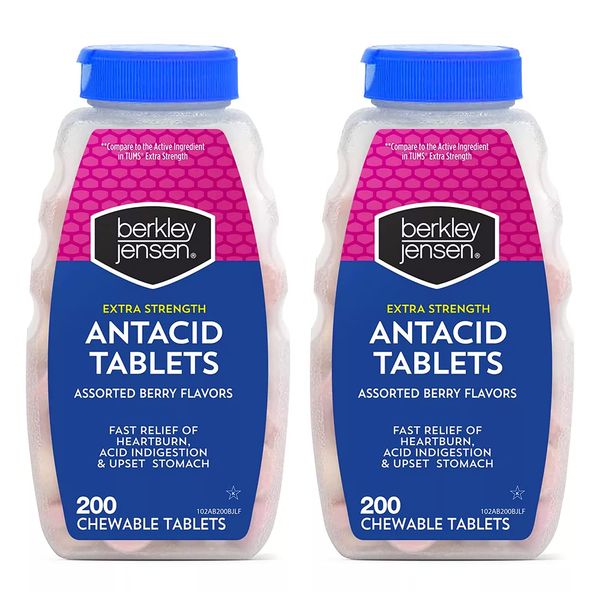 Berkley Jensen Extra Strength Antacid Tablets, Assorted Berry Flavors, 2 pk./200 ct.
