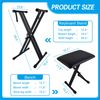 Adjustable Double-X Piano Keyboard Stand and Bench Set Black