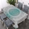 Walmsco Tablecloth Gradient Mandala Pattern Decor For Dining Room Kitchen Rectangular Table Cover 132 * 178cm