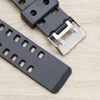 ENET Frosted Black PU Waterproof Replacement Watch Strap with Clasp