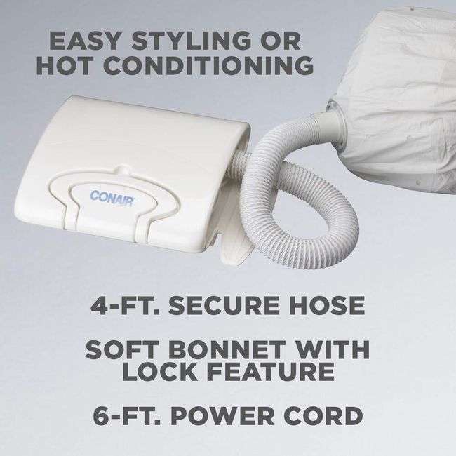 Soft Bonnet Hair Dryer Compact Portability Ionic Technology 4 Heat Speed Setting