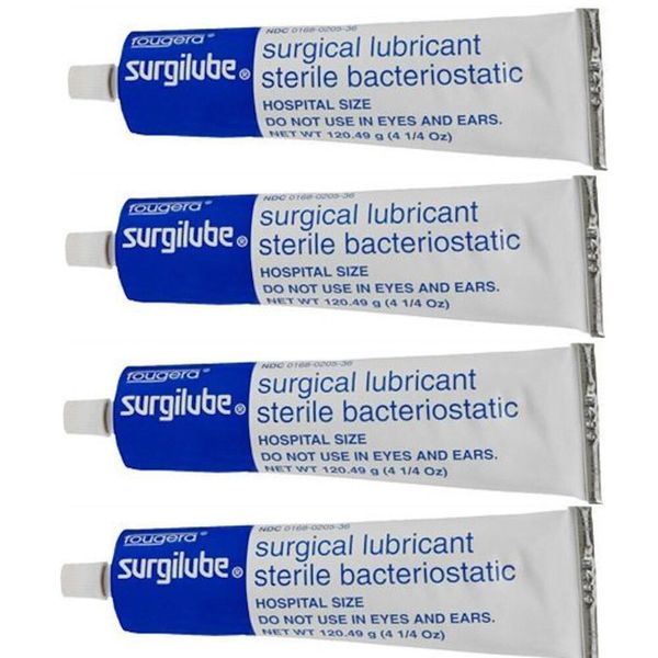 4 PACK Surgilube Lubricating Lube Jelly Sterile 4.25oz Screw Cap Tube Exp 05/25