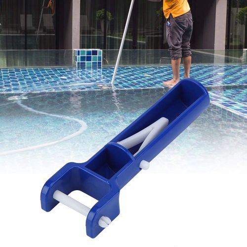2Pcs V Head Handle, Blue, Pool Vacuum Parts Pool Vacuum Head Parts Swimming Pool V Shape Clip Brush Head Handle Replacement Pool Accessories