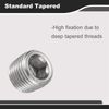 uxcell 1/8" PT Internal Hex Thread Socket Pipe Plug Stainless Steel PTFE Tape Female Thread Pipe Cap Silver 12pcs