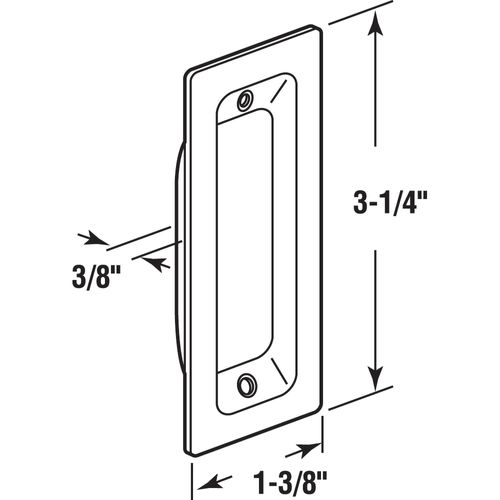 Prime-Line N 73428 1-3/8 in. Closet Door Pull, Oblong, Solid Brass, Matte Black Finish (2 Pack)