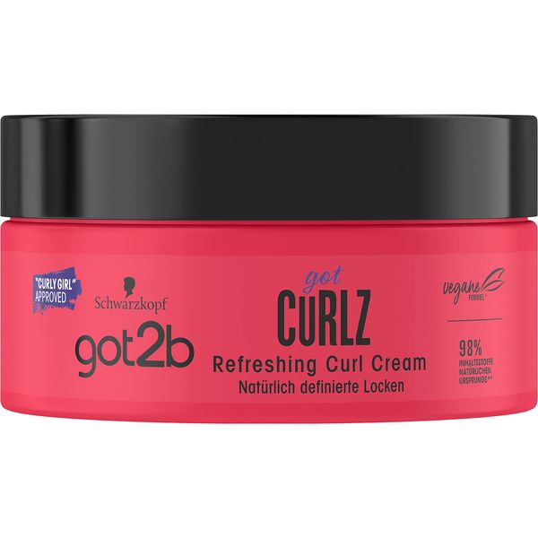 got2b gotCurlz Refreshing Curl Cream (200 ml), feuchtigkeitsspendende Styling Creme zum Stylen und Pflegen von Locken, definiert und nährt, ohne zu Beschweren