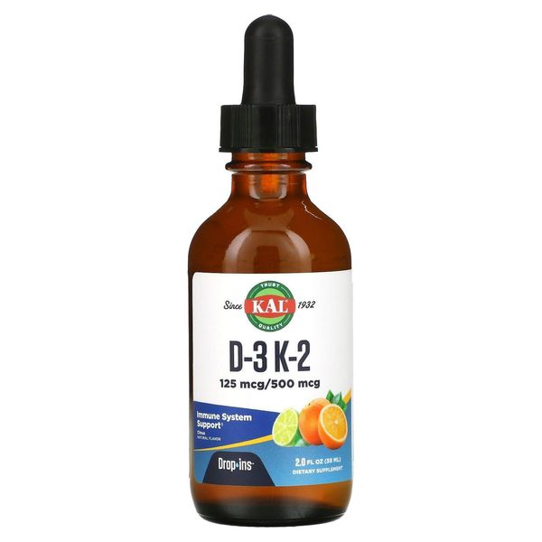 KAL D-3 K-2 Drop, Citrus, 2 fl oz (59 ml)