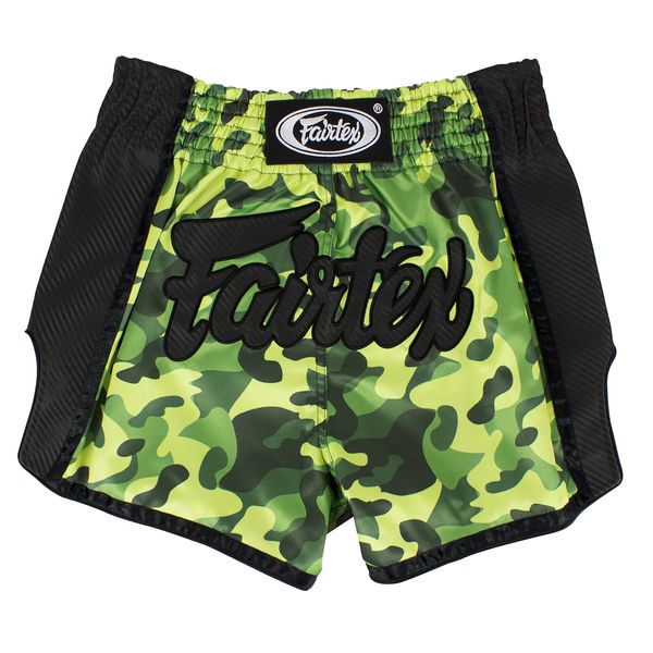 Fairtex Slim Cut Muay Thai Boxing Shorts - BS1710 (Green Camo, Large)