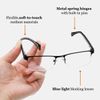 EYECEDAR 3-Pack Reading Glasses Men Blue Light Blocking Computer Eye Glasses Metal Half Frame Rectangular Style Adjustable Spring Hinges Flexible Temples Eyeglasses Readers for Men 2.0