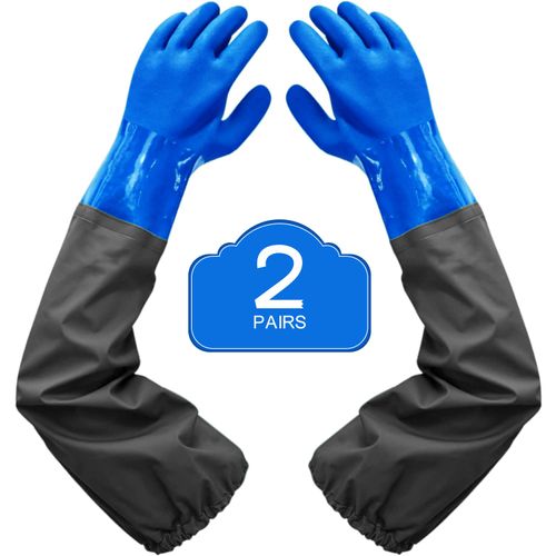 Chemical Resistant Long Rubber Gloves 2 Pairs