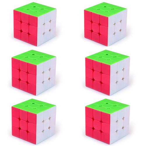 Speed Cube 3x3 Magic Cube 3 Pack 56mm Speed Cube Puzzles Toys Party Puzzle Cube Toy Great IQ Games Gift for Kid Teens Adults (6PACK)
