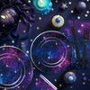 Space Galaxy Party Decorations Tableware - Outer Space Birthday Party Supplies, 