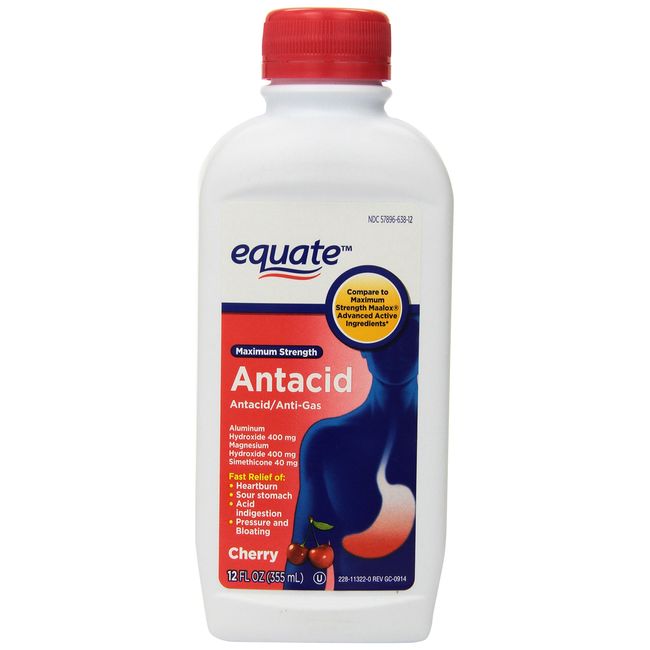 Equate Maximum Strength Antacid Cherry Liquid, 12 fl. oz.