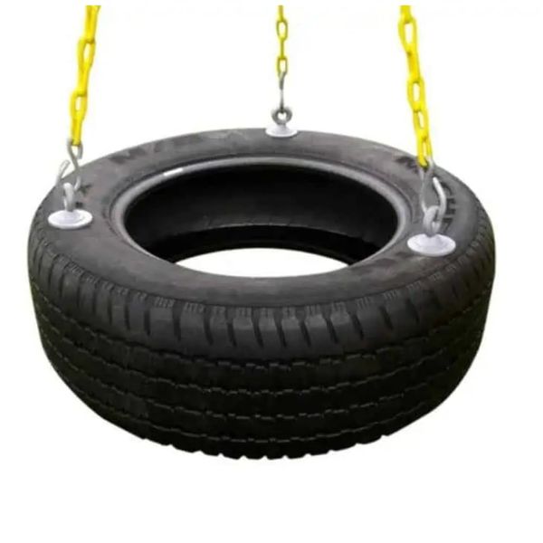 Eastern Jungle Gym Heavy-Duty 3-Chain Rubber Tire Swing Seat with Adjustable Coated Swing Chains - Swing Set Accessories