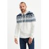 Leif Nelson Norweger Pullover Herren - Männer Strickpullover mit Kapuze S Weiss