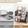 Record Player Stand, Turntable Stand with 3-Tier Vinyl Record Storage, Record Pl