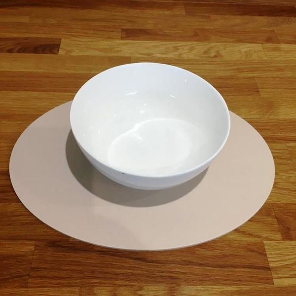 Oval Placemat Set - Matt Light Grey 2 Placemats Large 58cm x 38cm