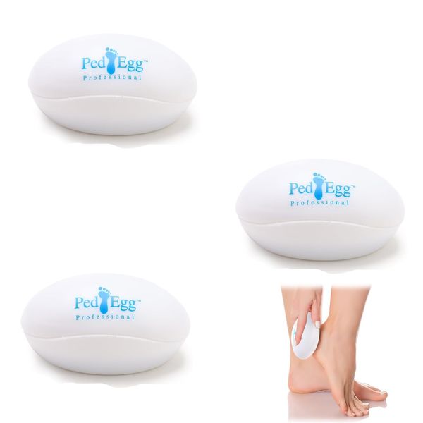 3 PCS Foot Grinder, Egg Shape Foot Scrubber, Perfect for Foot Spa, Egg Shaped Foot Scrubber Home Salon, Ideal for Home Spa and Salon, Ideal for Foot Spa and Home Salon, White