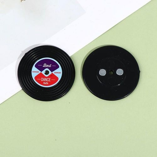 4 Pcs Black Vinyl Record Fridge Magnet Music Refrigerator Magnets,Strong Magnetic Sticker Decor for Crafts,Kitchen,Office Whiteboard,Cabinet(Tape)，Kitchen Accessories,Refrigerator Magnets