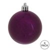 Vickerman 4" Plum Shiny Mercury Ball Ornament. Includes 6 Ornaments per Pack.