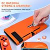 DLseego Protective Case for Switch,Slim Dockable Hard PC Case Shell Protector Cover with 2PCS Soft Handle Grip Cover and 4PCS Switch Thumb Grip Caps,Orange