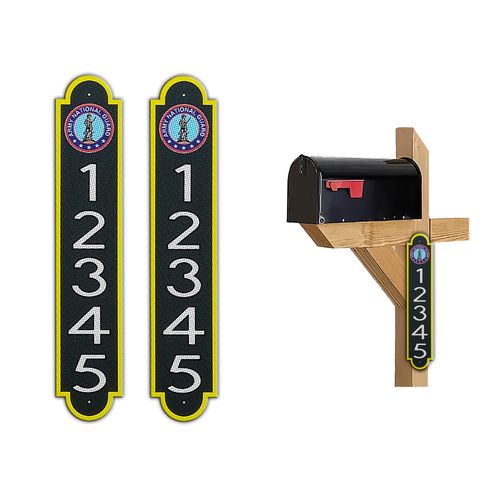 Curb N Sign Mailbox Numbers Plaques - Made of Premium Aluminum - Super Reflective Mailbox Numbers for Outside - Customized Mailbox Number Plaques - Pre-Drilled - Versatile Usage (set of 2) (Army