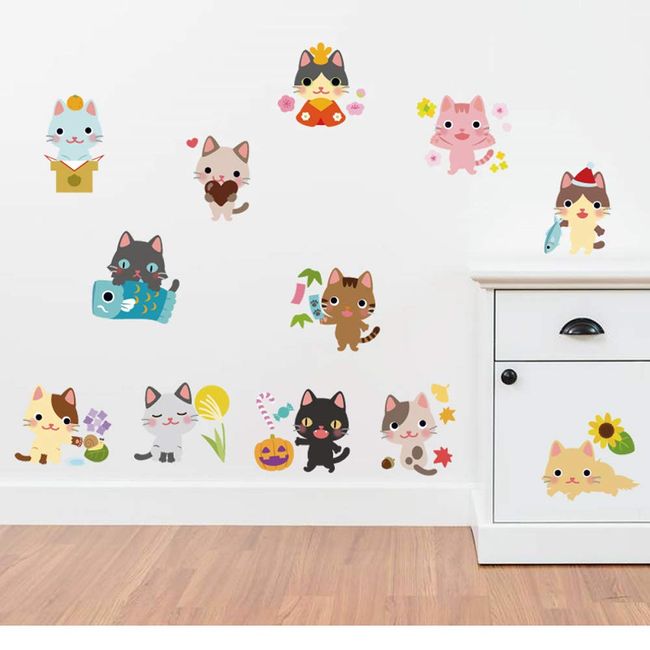 Wall Sticker Cat Power Switch Sticker Cute Cat Wallpaper Sticker Decoration Interior Waterproof Sticker Suitcase Kitchen Electric Switch Decoration Removable