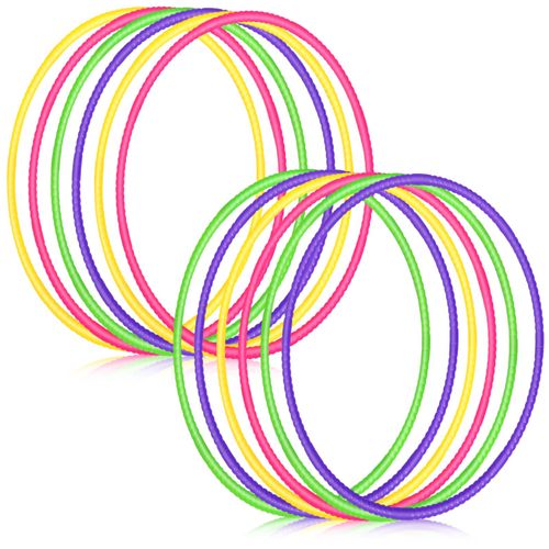 Sratte 8 Pcs Color Hoop Detachable Adjustable Hoop Exercise Ring Plastic Toys for Teens Games Gymnastics Dog Agility Equipment Party Decor, 4 Colors (Classic Colors,24 Inch)