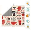 Coffee Themed Dish Drying Mat, Highly Absorbent Microfiber Kitchen Counter Pad Reusable Washable, 16*18"