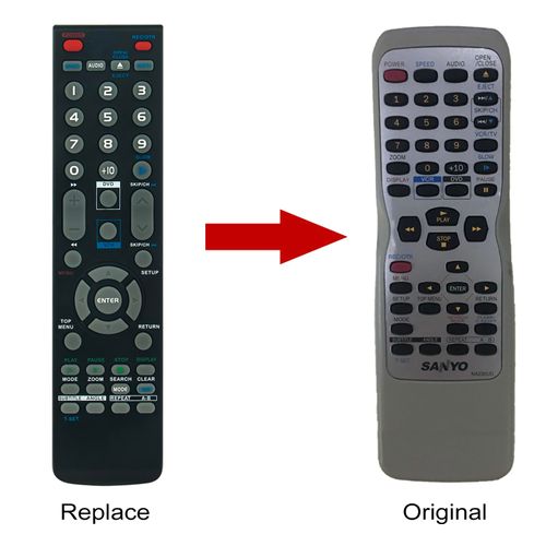 PERFASCIN NA230UD Replace Remote Control Compatible with Sanyo DVD VCR Combo DVW-7200 SMT-9277 DVW7200 SMT9277