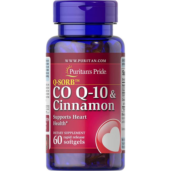 Puritan's Pride Q-Sorb™ Co Q-10 & Cinnamon Supports Heart Health, 60 softgels