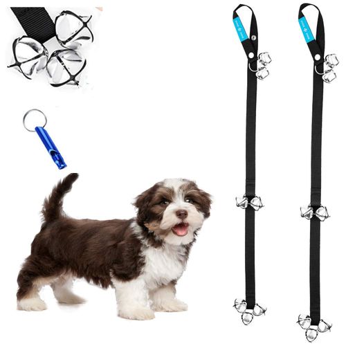 Duke & Dixie Dog Doorbells Training Potty 2 Pack Dog Bells Adjustable Door Bell Dog Bells for Potty Training Your Puppy The Easy Way Premium Quality 7 Extra Large Loud DoorBells Plus Whistle