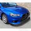 3PCS Front Bumper Spoiler Lip for 08-15 Mitsubishi Evolution (Carbon Look)