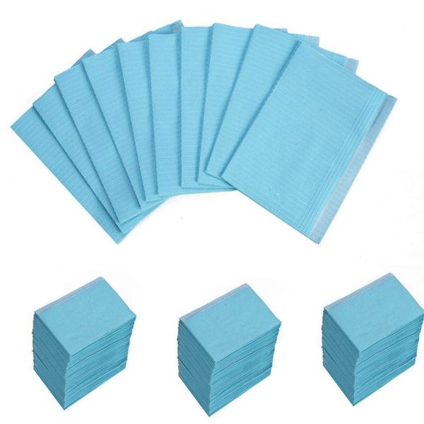 Disposable Dental Bibs Sheets Cloths, 125pcs 13 X 18 inches Tattoo Table Covers Clean Pad,Underpad Hygiene Personal Tattoo Bib Waterproof Tattoo Table loth Tattoo Supply Sheet  (blue)