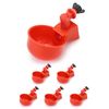 QWORK® 6PCS Automatic Poultry Drinker, Red Plastic Chicken Water Dispenser for Buckets Boxes Troughs 3/8 Inch Thread