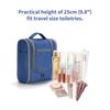 Travel toiletry bag for hanging. Blue