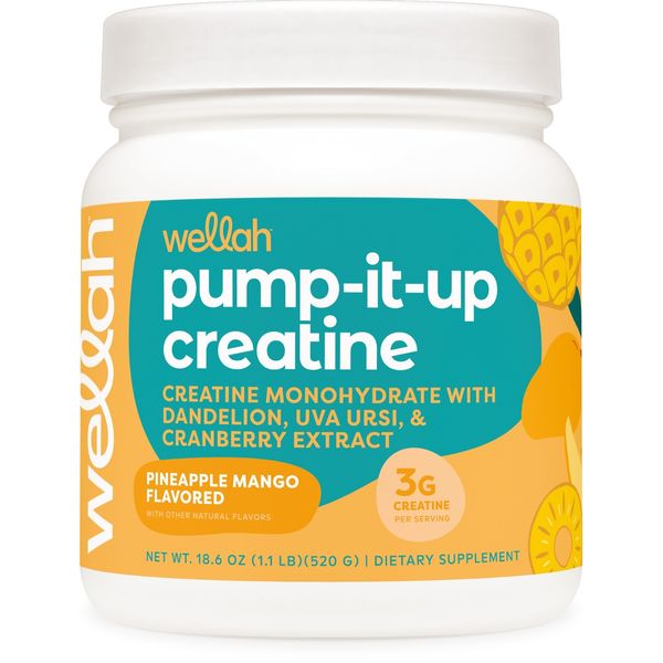 Wellah Pump-It-Up Creatine (100 SERV), Pineapple Mango) - Creatine Monohydrate