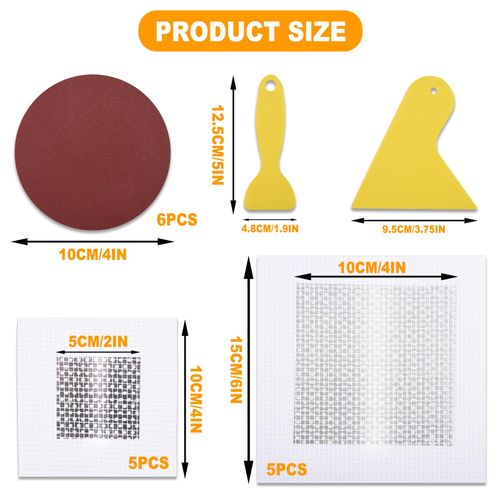 NICECRAFT 18 Pcs 2''/ 4'' Wall Repair Patch Plaster Drywall Repair Kit Wall Hole Patch Self Adhesive Aluminum Mesh Wall Filler Plasterboard Repair Polyfilla