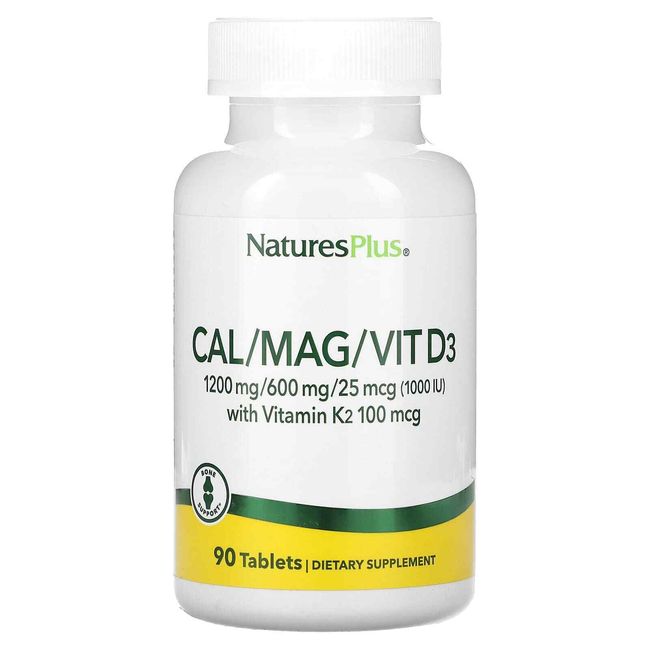 2 X NaturesPlus, Cal/Mag/Vit D3 with Vitamin K2, 90 Tablets