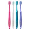 Shebis Toothbrush, Premium Care, Teeth Whitening, 6 Rows, Regular, Set of 3, Assorted Colors