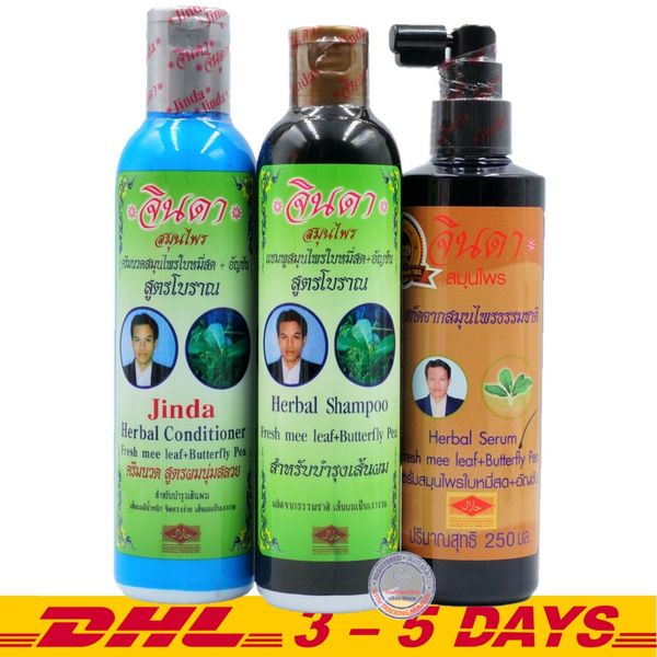 Jinda Herbal Hair Growth Anti Hair Loss Shampoo + Conditioner + Hair Serum