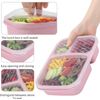 Bento Lunch Box 4 Pack Set Wheat Straw Meal Food Storage Containers 3Compartment