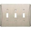 Brainerd W32779-SN Upton Satin Nickel Triple Switch Wall Plate Cover