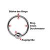 Piercing Smooth Segment Ring Clicker Steel Gold with 3 Stones in 1.2 mm, Alloy Steel