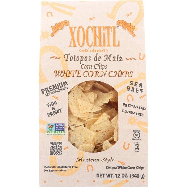 Xochitl White Corn Chips, Sea Salt, 12 oz